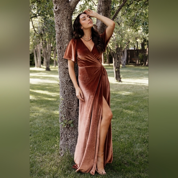 Baltic Born Dresses & Skirts - Baltic Born Meghan Velvet Wrap Maxi Dress (NWT)